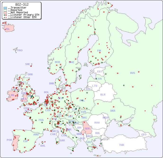 __European Reception Map for BOZ-312