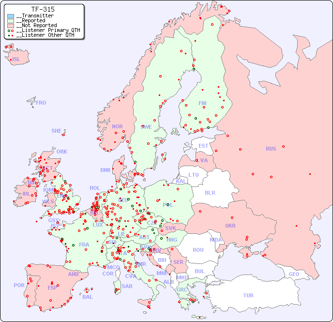 __European Reception Map for TF-315