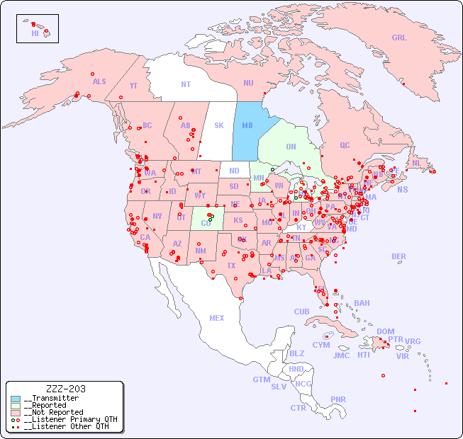 __North American Reception Map for ZZZ-203