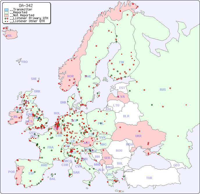 __European Reception Map for OA-342