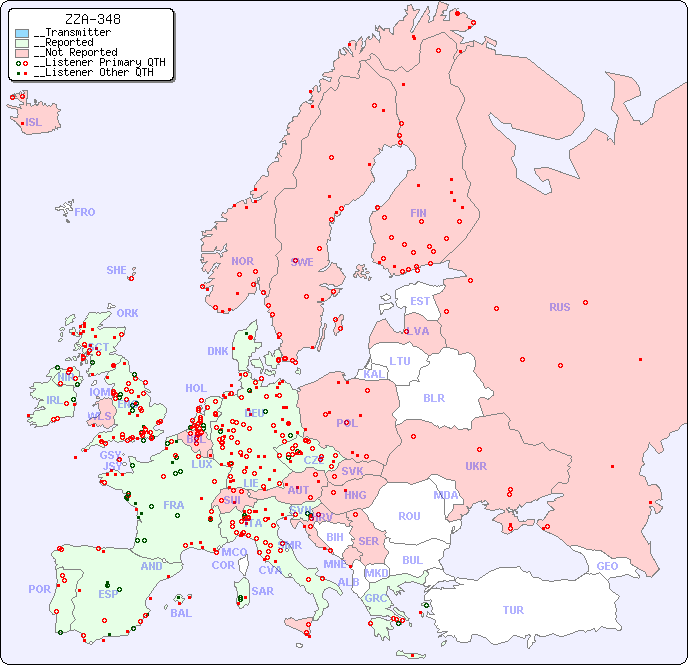 __European Reception Map for ZZA-348