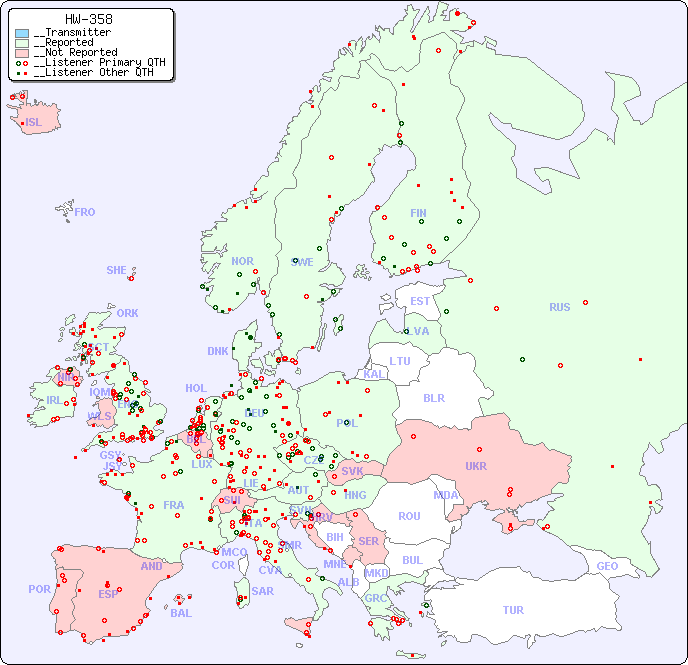 __European Reception Map for HW-358