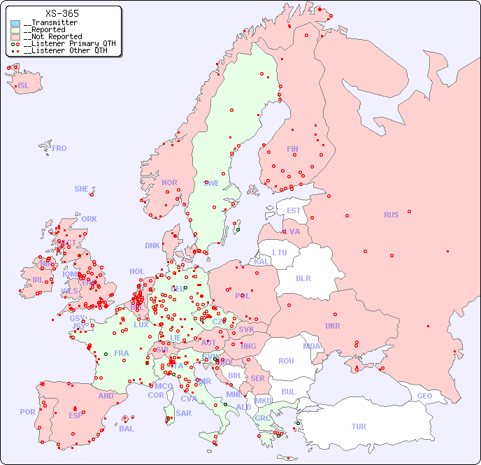 __European Reception Map for XS-365