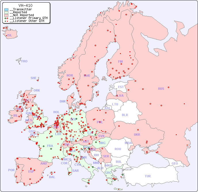 __European Reception Map for VH-410