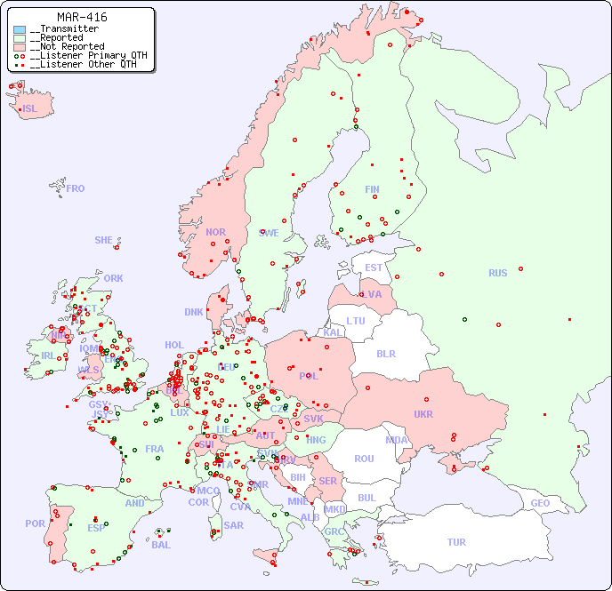 __European Reception Map for MAR-416