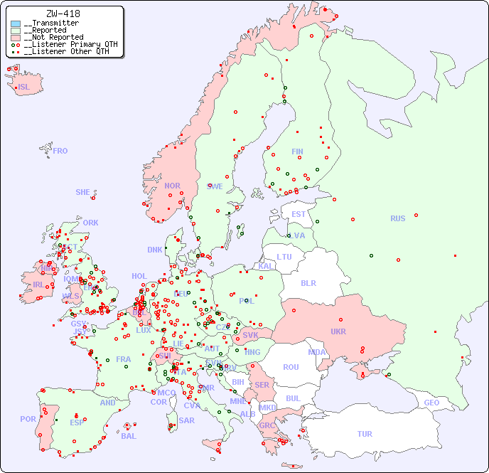 __European Reception Map for ZW-418