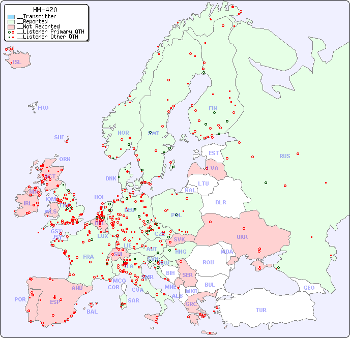 __European Reception Map for HM-420