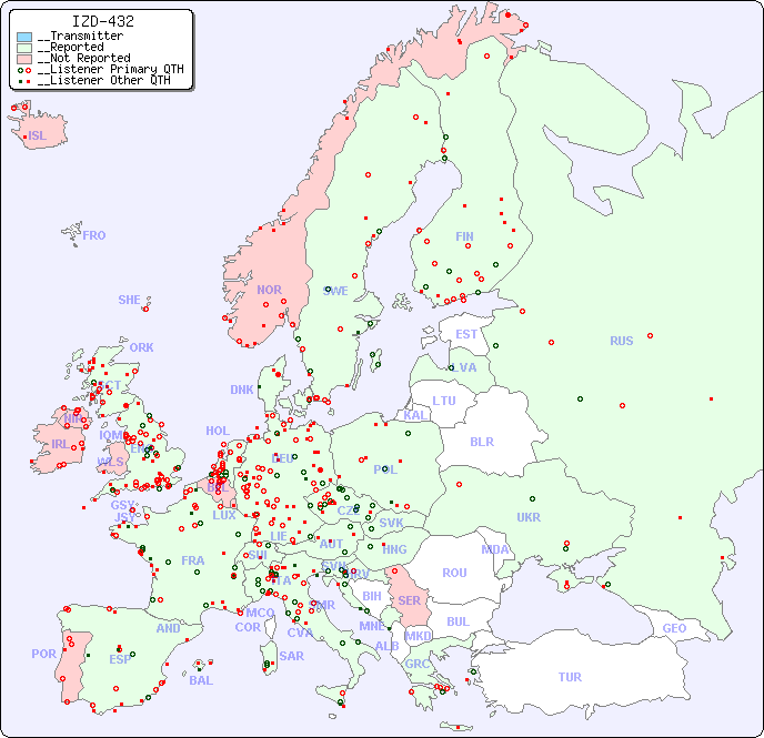 __European Reception Map for IZD-432