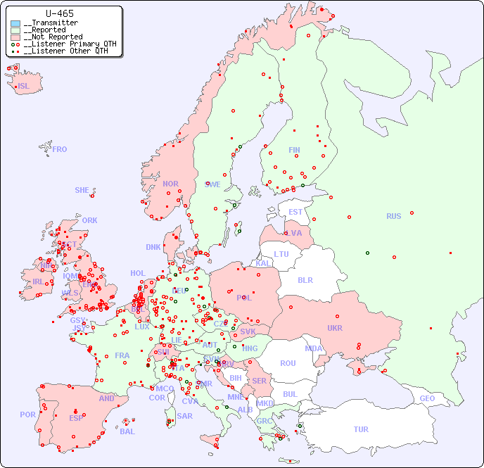 __European Reception Map for U-465