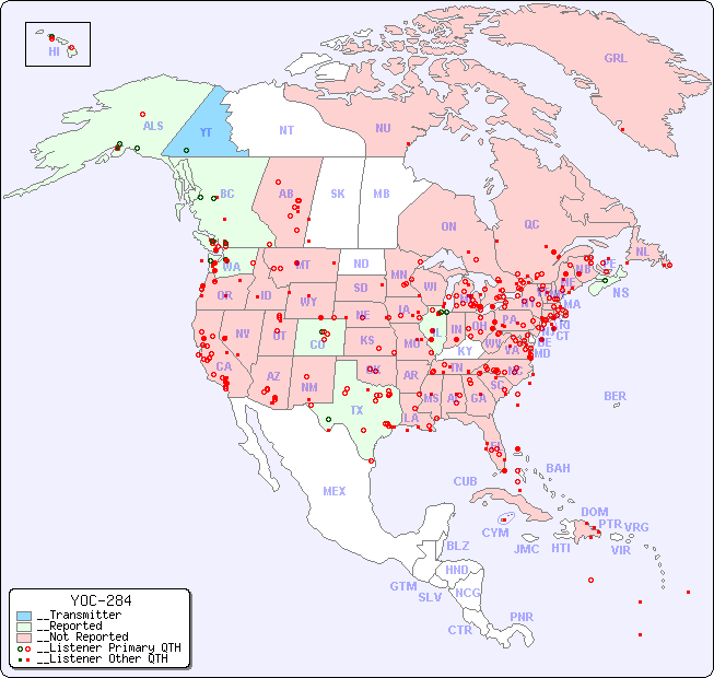 __North American Reception Map for YOC-284