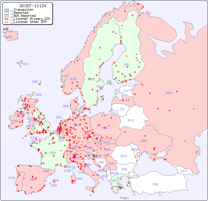 __European Reception Map for OK0EF-10134