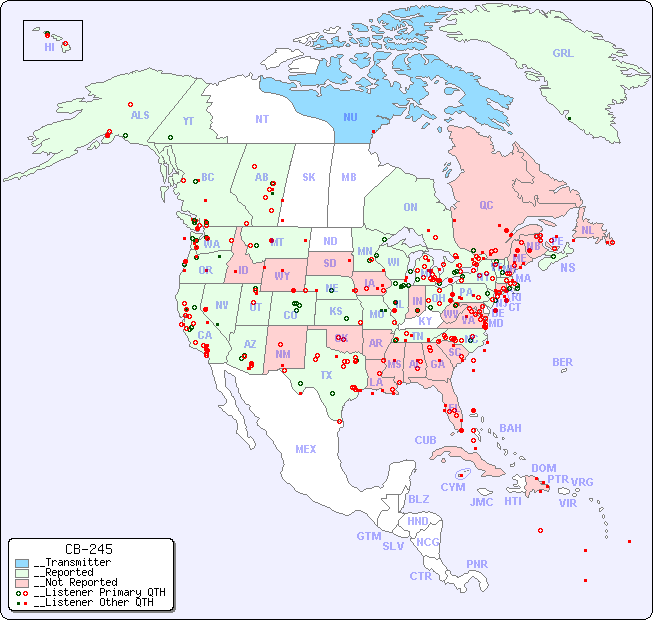 __North American Reception Map for CB-245