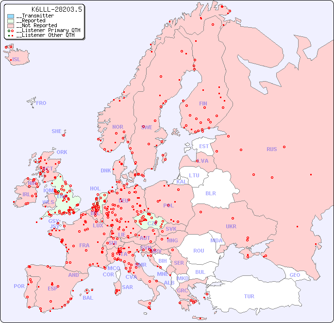 __European Reception Map for K6LLL-28203.5