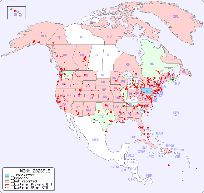 __North American Reception Map for W3HH-28269.5