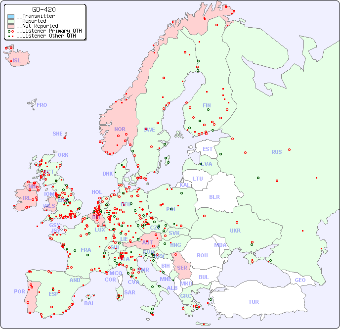 __European Reception Map for GO-420