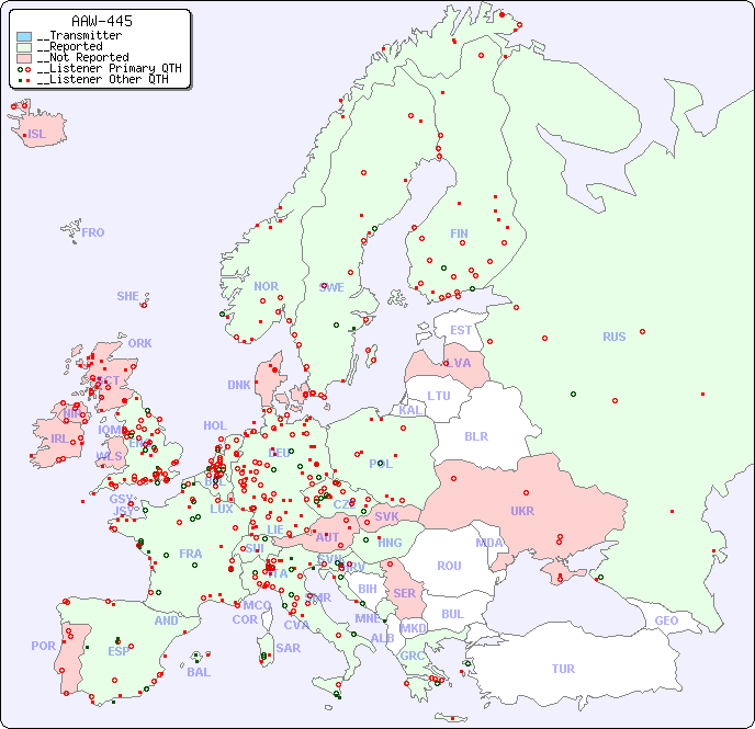 __European Reception Map for AAW-445