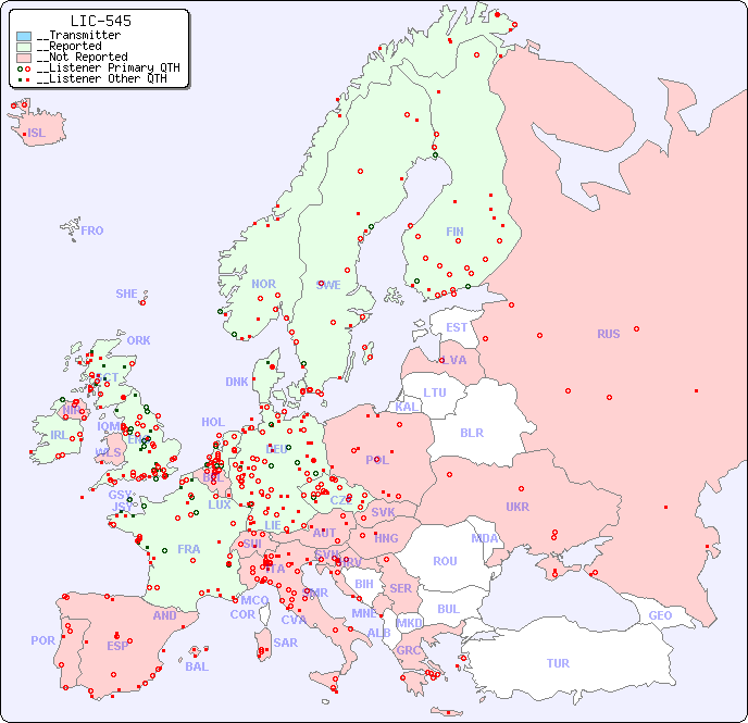 __European Reception Map for LIC-545