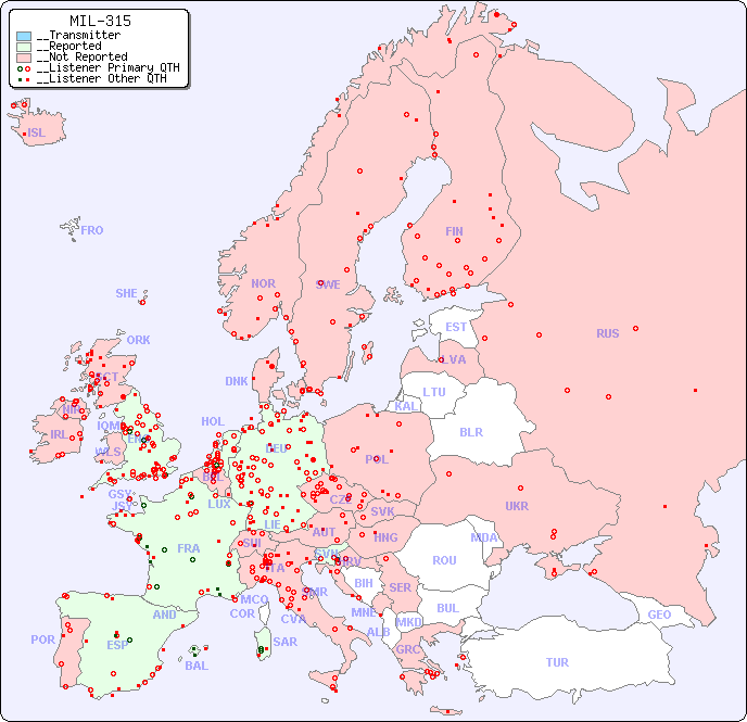__European Reception Map for MIL-315