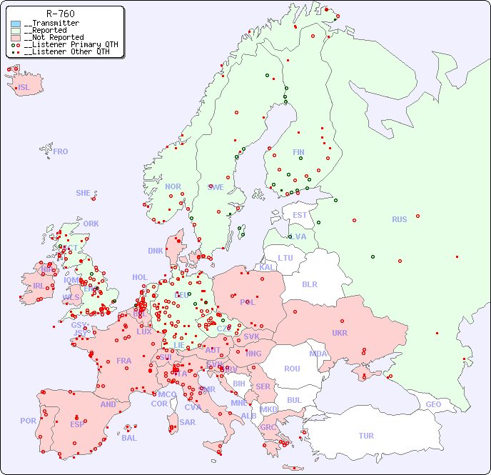 __European Reception Map for R-760