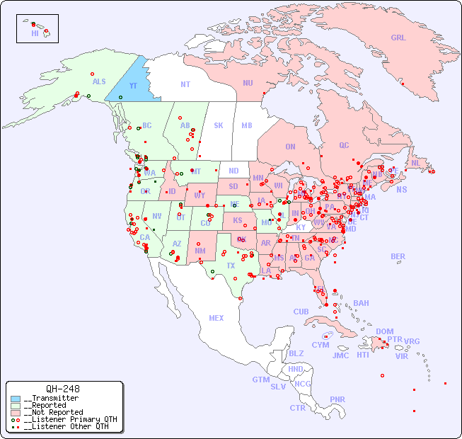 __North American Reception Map for QH-248