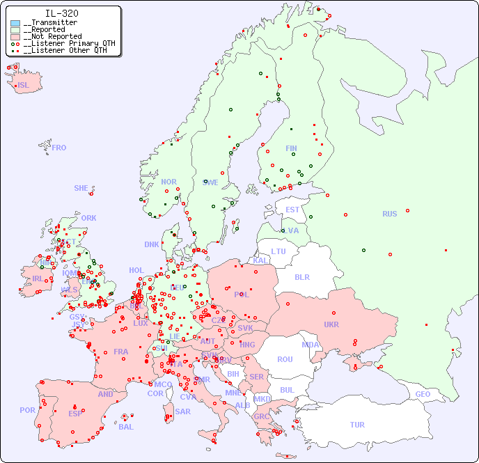 __European Reception Map for IL-320