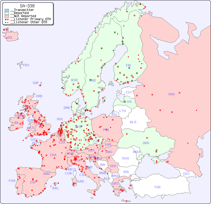 __European Reception Map for SA-338