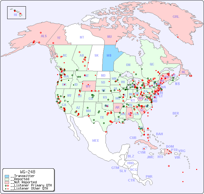 __North American Reception Map for WG-248