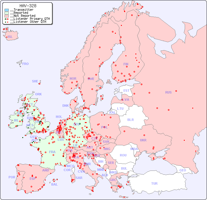 __European Reception Map for HAV-328