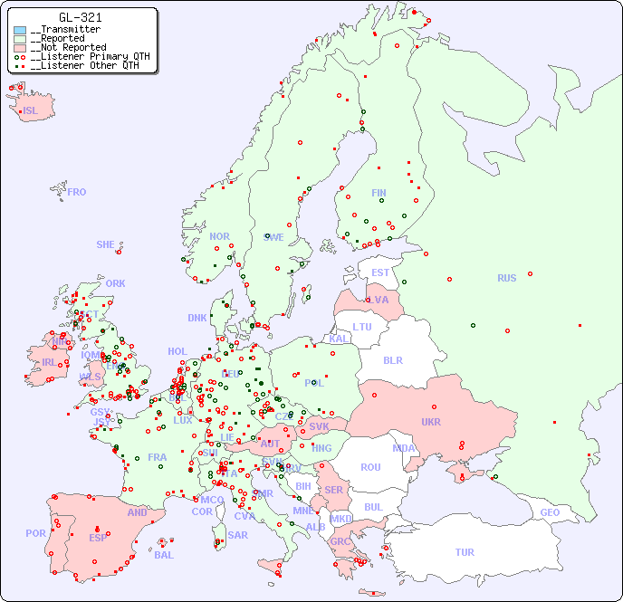 __European Reception Map for GL-321