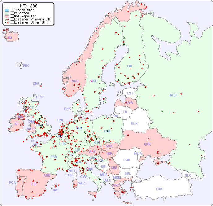__European Reception Map for HFX-286
