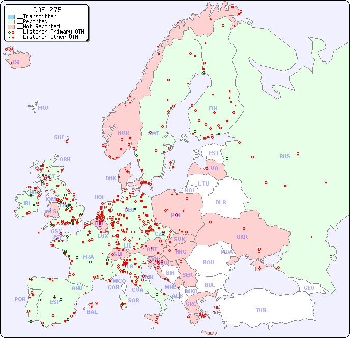 __European Reception Map for CAE-275