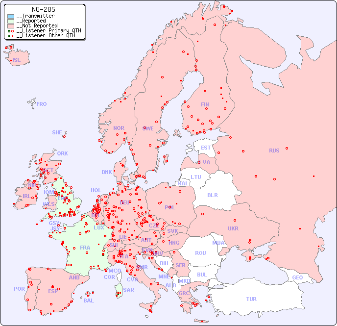 __European Reception Map for NO-285