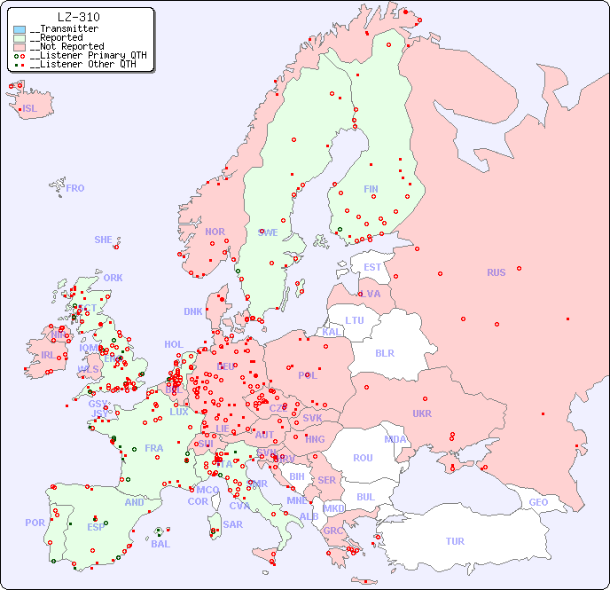 __European Reception Map for LZ-310