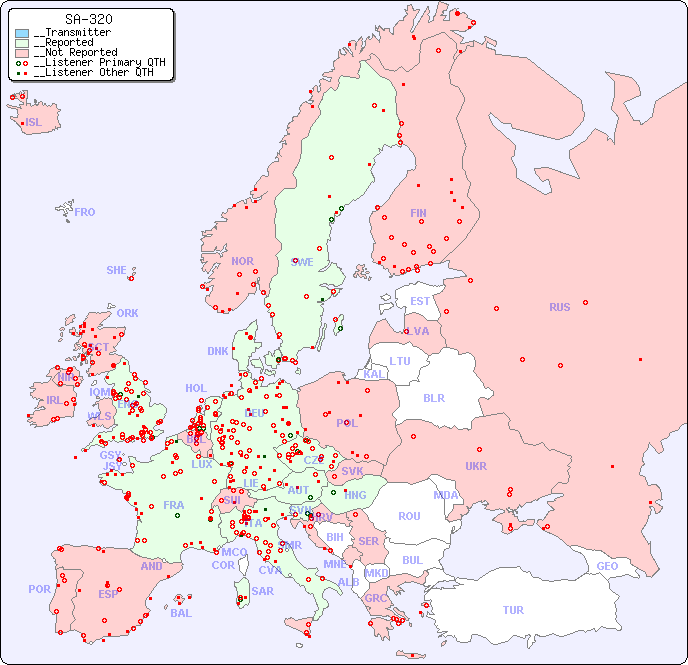__European Reception Map for SA-320