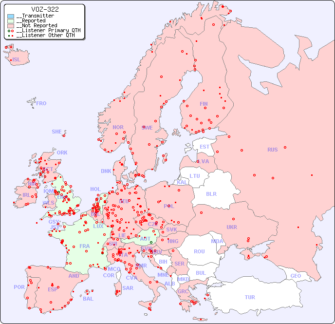 __European Reception Map for VOZ-322