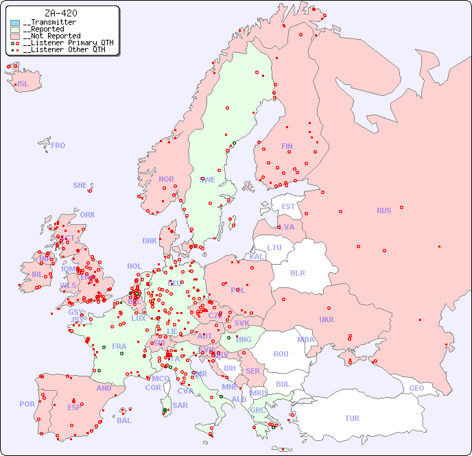 __European Reception Map for ZA-420