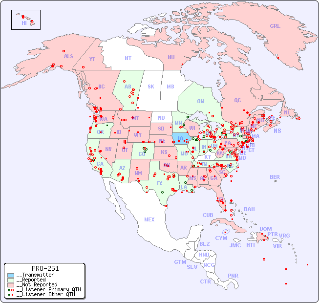 __North American Reception Map for PRO-251