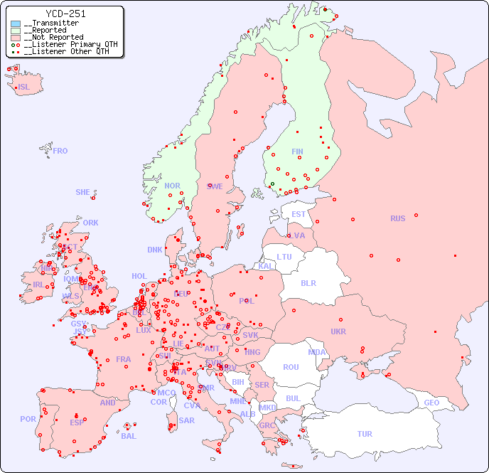 __European Reception Map for YCD-251