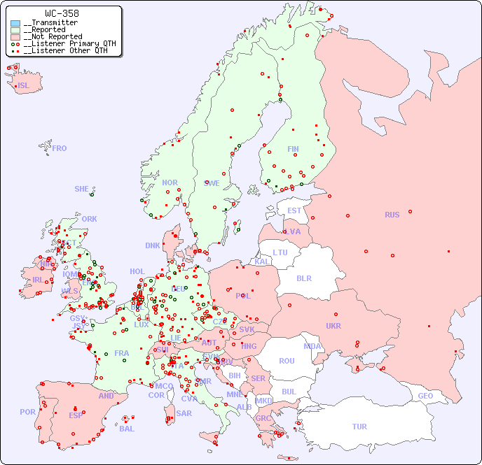 __European Reception Map for WC-358