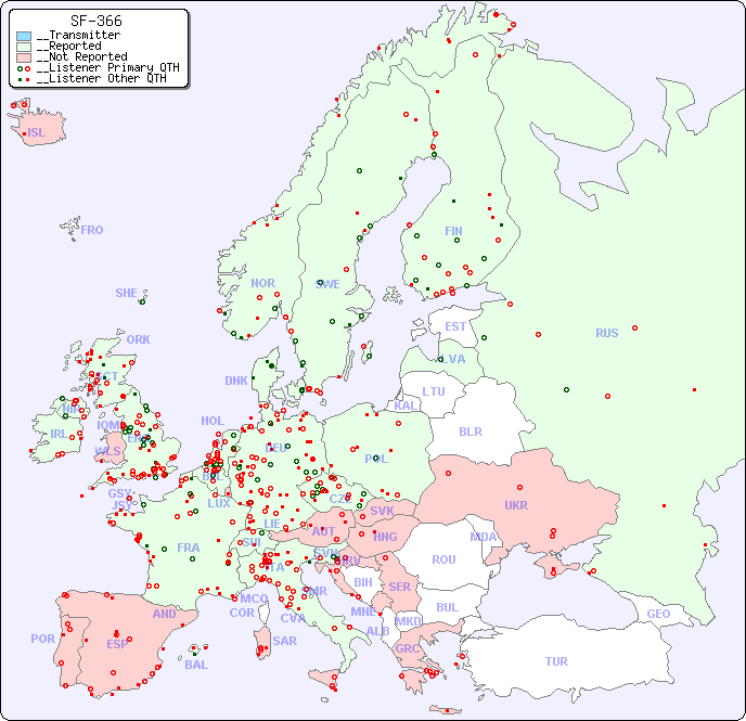 __European Reception Map for SF-366