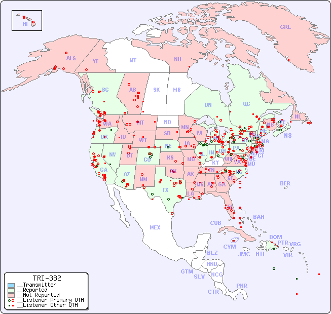 __North American Reception Map for TRI-382
