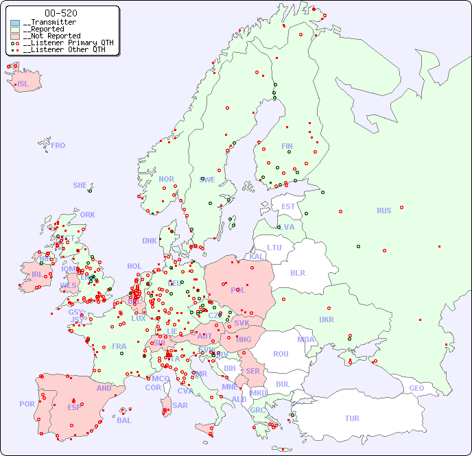 __European Reception Map for OO-520