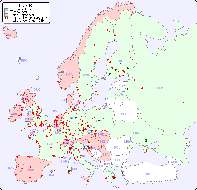 __European Reception Map for TBZ-300