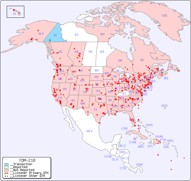 __North American Reception Map for YDM-218