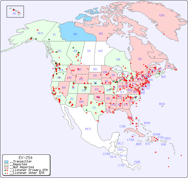 __North American Reception Map for EV-254