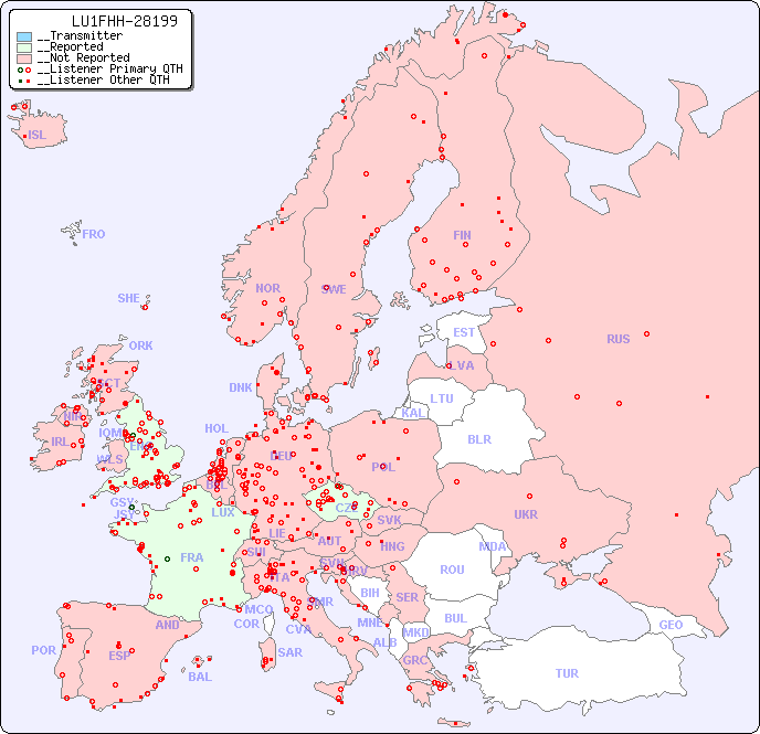 __European Reception Map for LU1FHH-28199