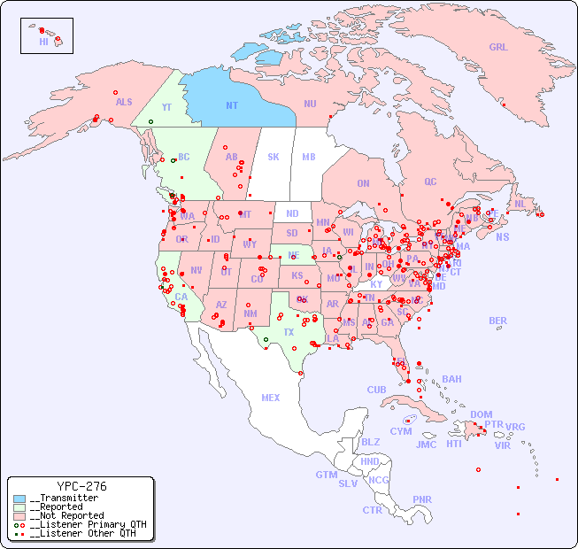 __North American Reception Map for YPC-276
