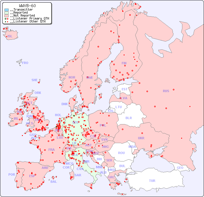 __European Reception Map for WWVB-60