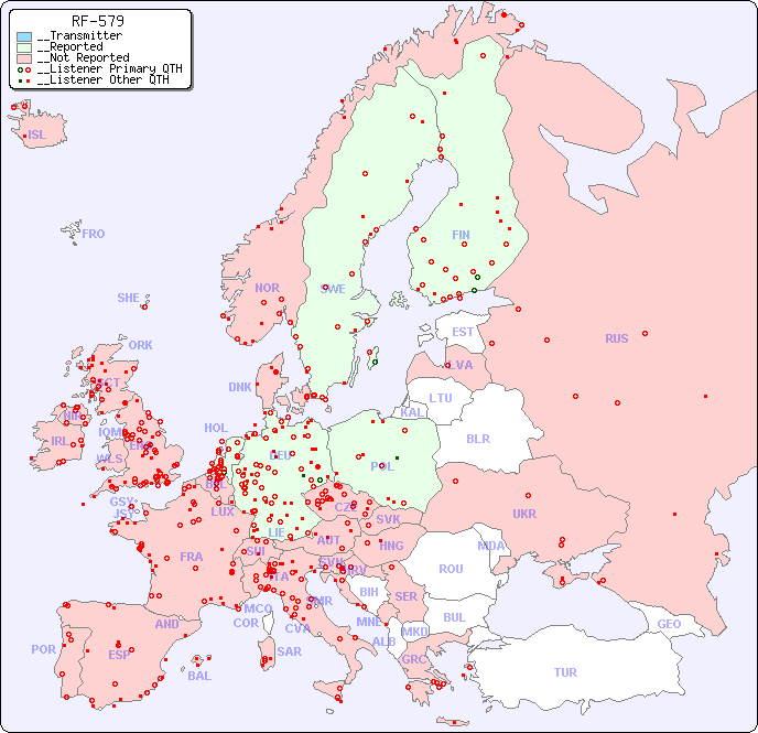 __European Reception Map for RF-579