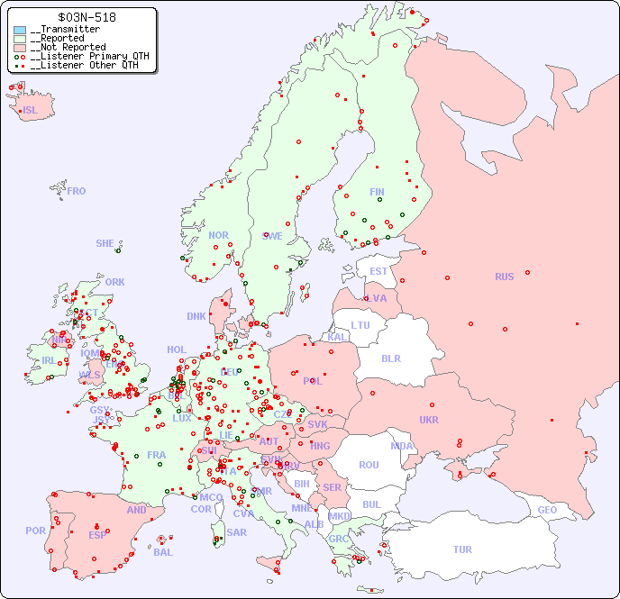 __European Reception Map for $03N-518